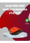 Mey İthalat® 3 Metre Kablolu 4’lü Kırmızı Priz Makara
