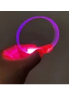 Mey İthalat® 3 Modlu Pilli LED Işıklı Esnek Parti Bilekliği Pembe