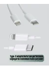 Mey İthalat® 30W Type-C Lightning Hızlı Şarj Kablosu 1.2m iPhone Uyumlu