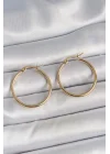 Mey İthalat® 316 Çelik Gold Renk 27 mm Halka Model Kadın Küpe