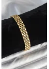 Mey İthalat® 316L Çelik 9 mm Kalınlıkta Gold Renkli Erkek Bileklik