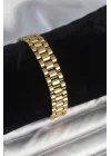 Mey İthalat® 316L Çelik Gold Renk 12 mm Kalınlık Erkek Bileklik