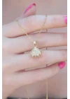 Mey İthalat® 316L Çelik Gold Renk Açılır Midye Model Kadın Kolye
