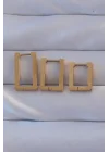 Mey İthalat® 316L Çelik Gold Renk Dikdörtgen Küpe Seti