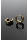 Mey İthalat® 316L Çelik Gold Renk Halka Model Çift Küpe
