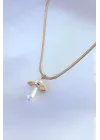 Mey İthalat® 316L Çelik Gold Renk İtalyan Zincir Model Piyon Figür Kadın Kolye