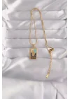 Mey İthalat® 316L Çelik Gold Renk Karışık Mineli El Figür Tarot Kolye
