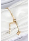 Mey İthalat® 316L Çelik Gold Renk Yonca Kadın Bileklik