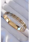 Mey İthalat® 316L Çelik Gold Renk Zirkon Taşlı Model Kelepçe