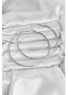Mey İthalat® 316L Çelik Gümüş Renk 75 mm Halka Küpe