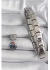 Mey İthalat® 316L Çelik Gümüş Renk Sallantı Dünya Model Nomination Charm