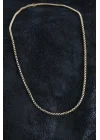 Mey İthalat® 316L Çelik Örme Zincir Model Gold Renk Erkek Kolye