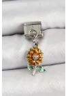 Mey İthalat® 316L Çelik Sallantılı Ayçiçeği Model Gümüş Renk Nomination Charm