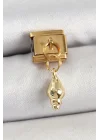 Mey İthalat® 316L Çelik Sallantılı Deniz Kabuğu Model Gold Renk Nomination Charm