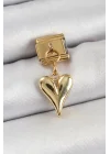 Mey İthalat® 316L Çelik Sallantılı Kalp Model Gold Renk Nomination Charm
