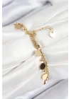 Mey İthalat® 316L Çelik Sıralı Pul Model Gold Renk Kadın Bileklik