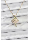 Mey İthalat® 316L Çelik Zincir Gold Renk Balerin Model Kadın Kolye