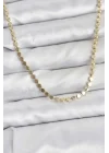 Mey İthalat® 316L Çelik Zincir Gold Renk Ezme Zincir Model  45 cm Kadın Kolye