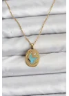 Mey İthalat® 316L Çelik Zincir Gold Renk Kelebek Figür Kadın Kolye