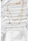 Mey İthalat® 316L Çelik Zincir Gold Renk Pullu Kadın Kolye