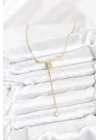 Mey İthalat® 316L Çelik Zincir Gold Renk Yılan Model Y Kolye