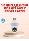 Mey İthalat® 360° Full HD Wi-Fi Akıllı Ampül Kamera Gece Görüşlü