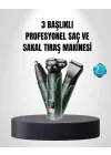 Mey İthalat® 3D Akıllı Kesim Teknolojili Şarjlı Tıraş Seti – 3 Başlıklı, Paslanmaz Çelik Bıçaklı