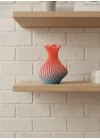 Mey İthalat® 3D Dalga Desenli Kalp Formlu Dekoratif Vazo Pembe 15 cm