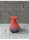 Mey İthalat® 3D Dalga Desenli Kalp Formlu Dekoratif Vazo Pembe 15 cm