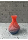 Mey İthalat® 3D Dalga Desenli Kalp Formlu Dekoratif Vazo Pembe 15 cm