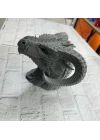 Mey İthalat® 3D Ejderha Başı Heykeli Koleksiyonluk Dekoratif Figür 22x17 cm