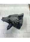 Mey İthalat® 3D Siyah Ayı Başı Duvar Dekoru Modern Asılabilir Heykel 25x19 cm