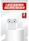 Mey İthalat® 3.Nesil İOS Android Uyumlu Bluetooth 5.0 Beyaz Çağrı Cevaplama