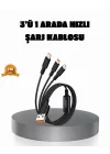 Mey İthalat® 3’ü 1 Arada Şarj Kablosu Type-C iOS Android Uyumlu Hızlı ve Güvenli Şarj
