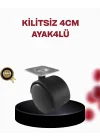 Mey İthalat® 4 cm Döner Ayak Kilitsiz 4 Adet Mobilya ve Sehpa Ayağı