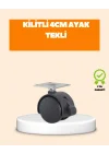 Mey İthalat® 4 cm Kilit Mekanizmalı Mobilya Ayağı Tekli
