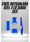 Mey İthalat® 4lü Bit Evcil Hayvan Tarak Seti Kedi Köpek Bit Tarak Seti Pire Tarağı
