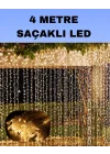 Mey İthalat® 4 Metre Icicle Şelale Led Perde Işık Sarı Aydınlatma