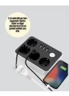Mey İthalat® 4.1A Hızlı Şarjlı Akım Korumalı 4 Priz ve 3 USB Çıkışlı Priz