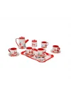 Mey İthalat® 4939  METAL ÇAY SETİ ÇİÇEK DSN 2A 12PRÇ