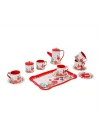Mey İthalat® 4939  METAL ÇAY SETİ ÇİÇEK DSN 2A 12PRÇ