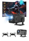 Mey İthalat® 4K Android Smart Wi-fi Çift Kollu Projeksiyon Game Box Kumandalı Taşınabilir