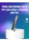 Mey İthalat® 4’lü Çoklu Priz 2 USB Type-C Girişli Akım Korumalı Siyah