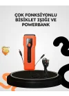 Mey İthalat® 600 Lümen Bisiklet Ön Işık Powerbankli Çakar COB Led