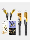 Mey İthalat® 65W Çoklu Şarj Kablosu 4’ü 1 Arada Örgülü Hızlı Veri Aktarım USB-C USB-A