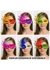Mey İthalat® 6’lı Çift Renkli Venedik Karton Parti Maskesi Seti