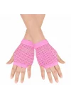 Mey İthalat® 80’ler 90’lar Retro Neon Pembe File Parmaksız Kısa Eldiven 11 cm