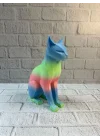 Mey İthalat® Açık Rainbow Kedi Biblo Modern Salon ve Raf Dekoru