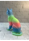 Mey İthalat® Açık Rainbow Kedi Biblo Modern Salon ve Raf Dekoru