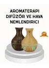 Mey İthalat® Ahşap Desenli 130 ml Aromaterapi Difüzör Sessiz ve USB Bağlantılı
